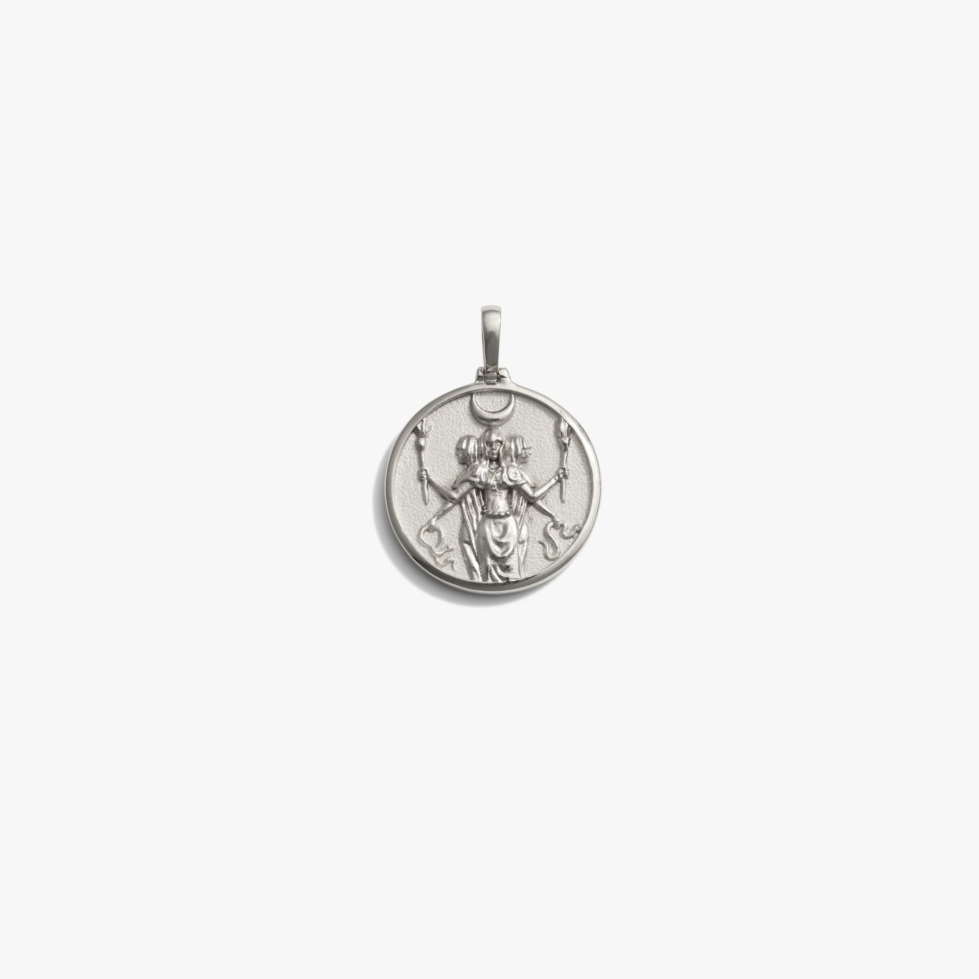 Awe Inspired Pendants 925 Sterling Silver / Hecate Goddess Coin Pendant