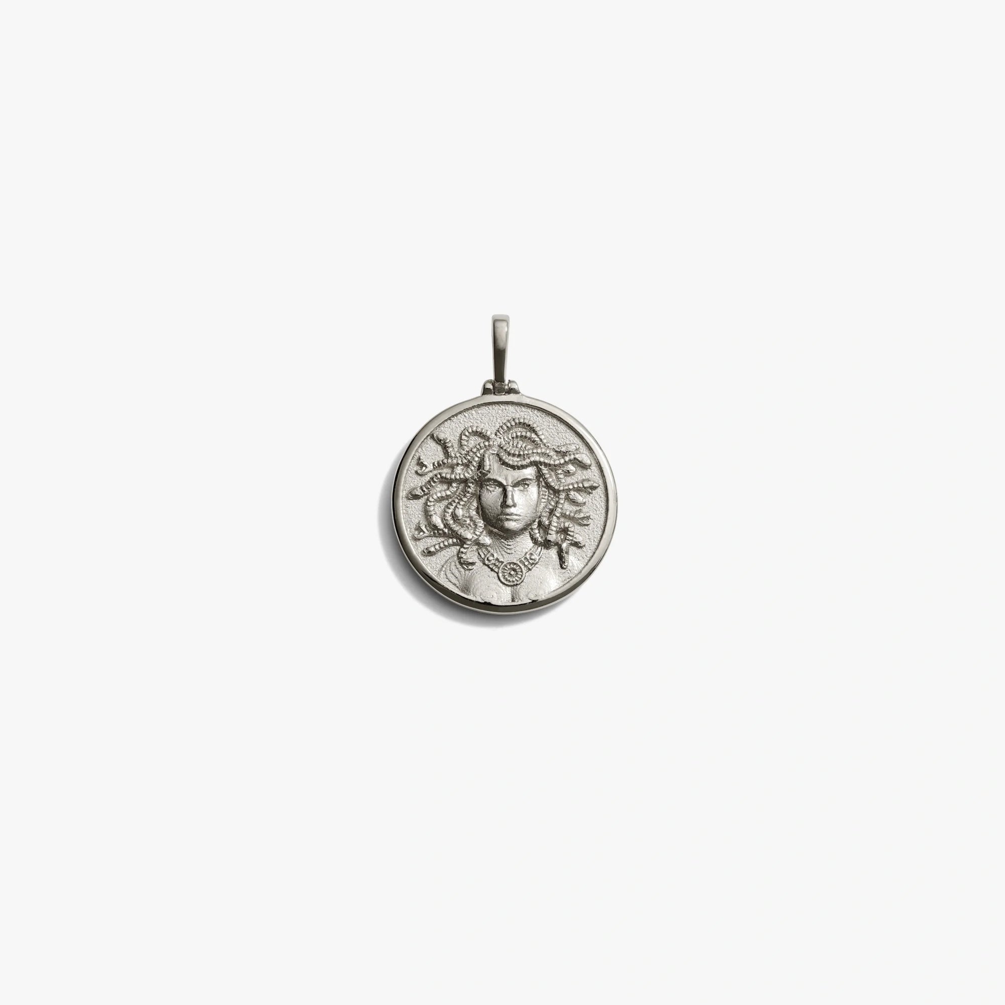 Awe Inspired Pendants 925 Sterling Silver / Medusa Goddess Coin Pendant