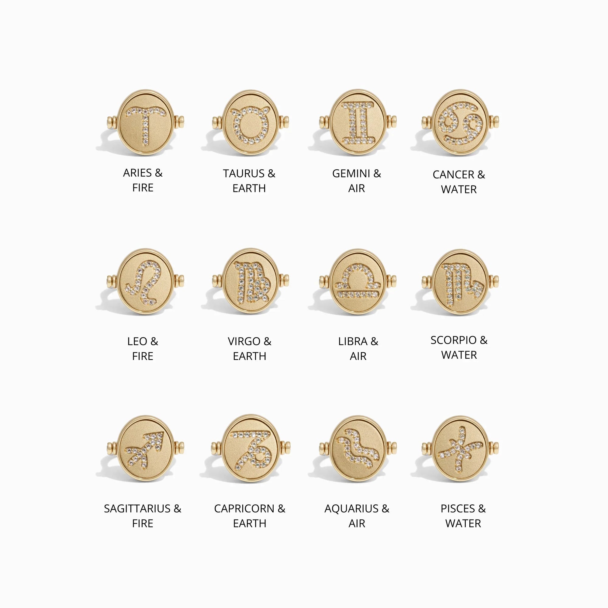 Awe Inspired  Rings Special Offer Zodiac Element Flip Ring