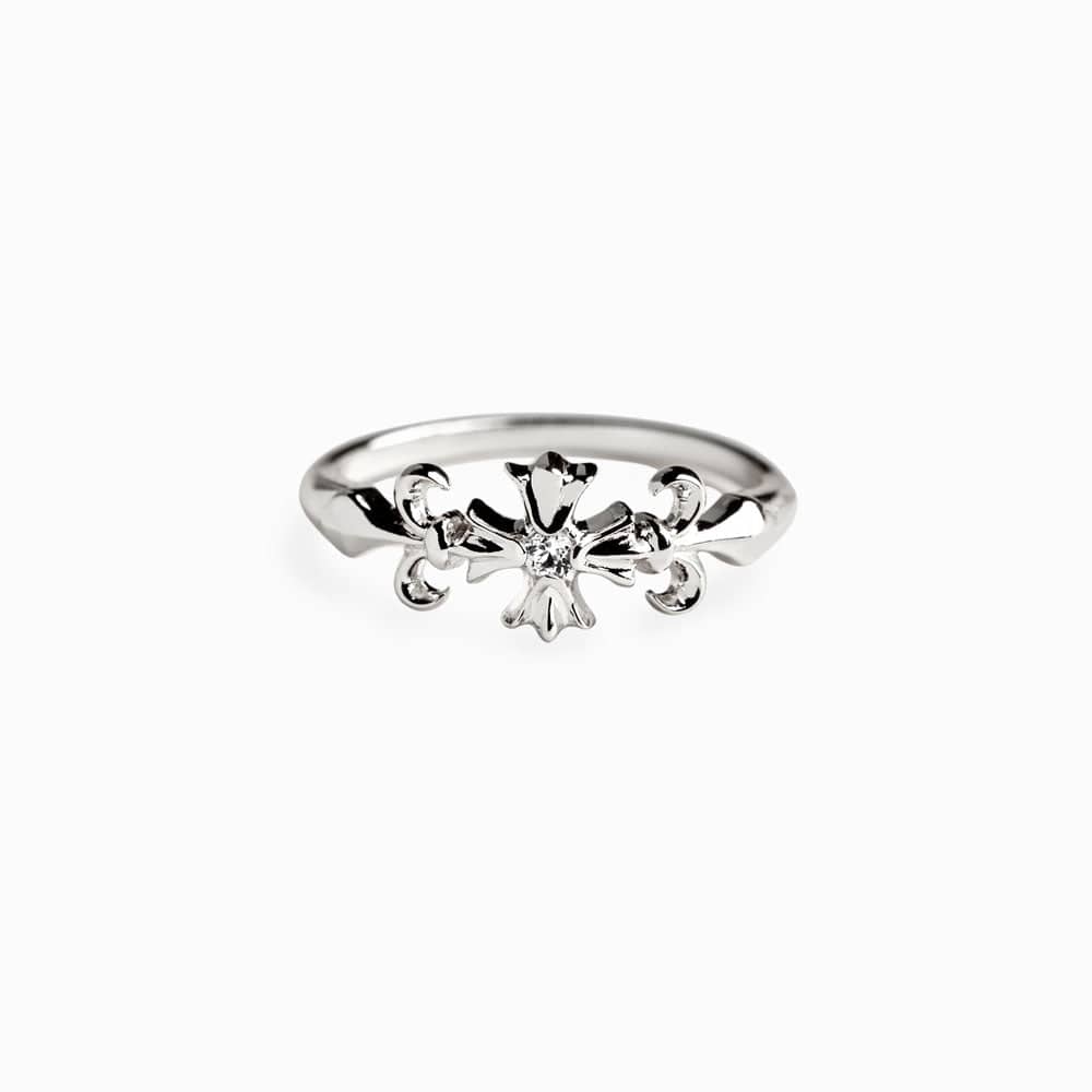 Awe Inspired Rings Sterling Silver / 4 Mini French Cross Ring