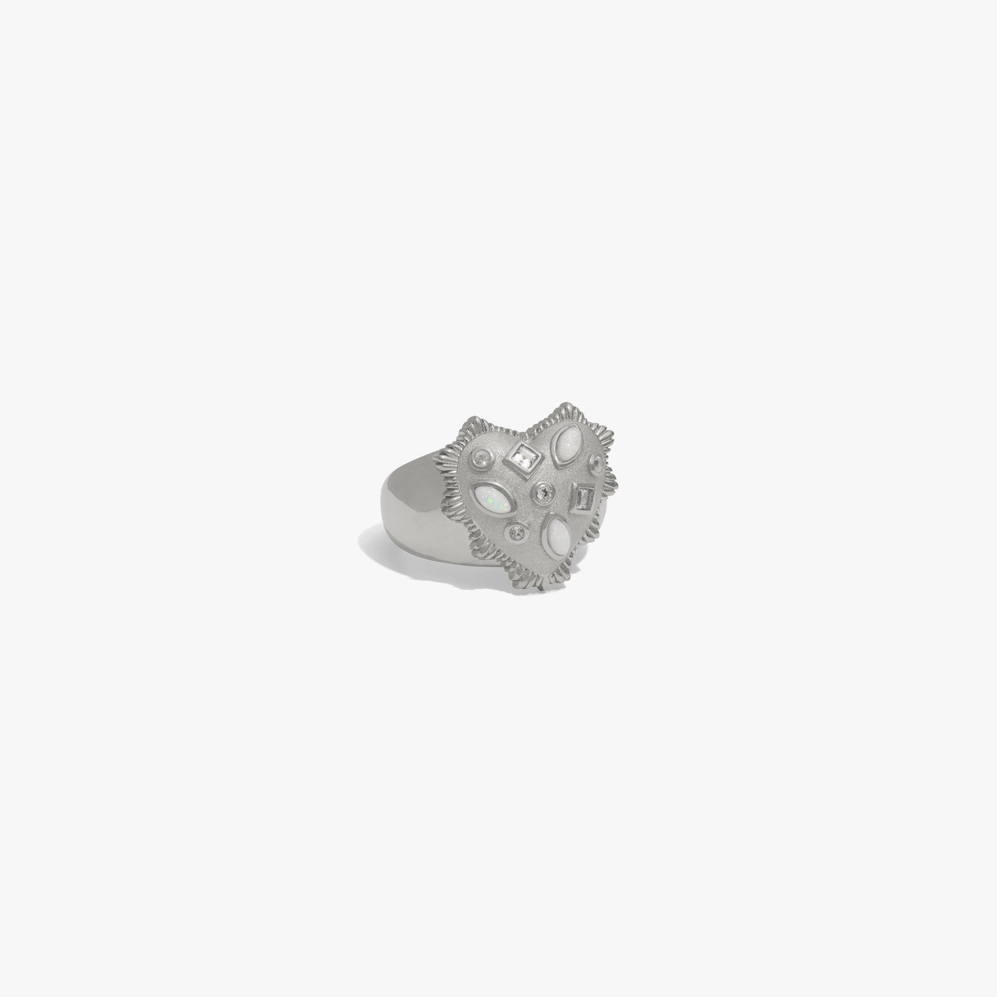 Awe Inspired  Rings White Radiant Heart Ring