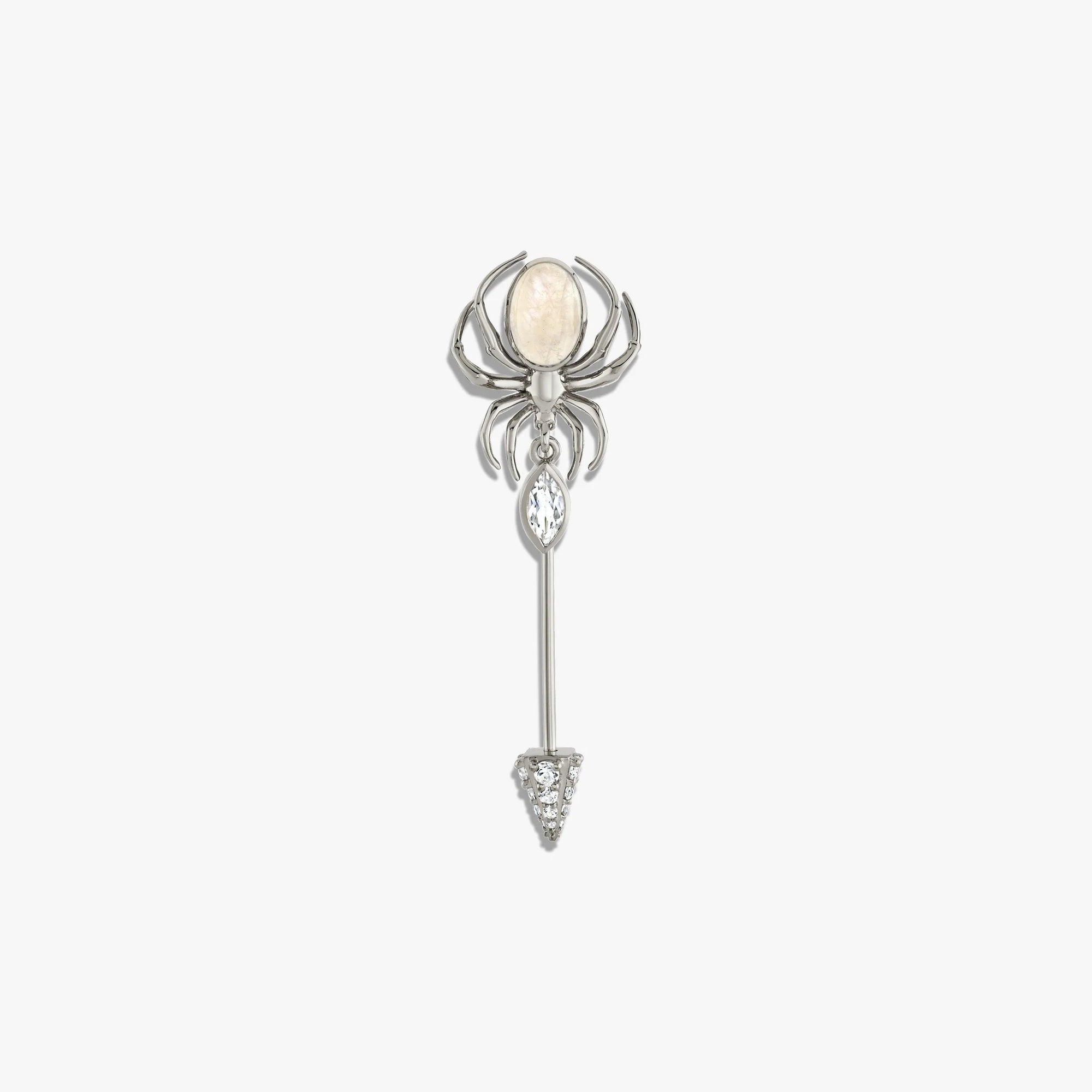 Awe Inspired  Accessories Moonstone Spider Brooch