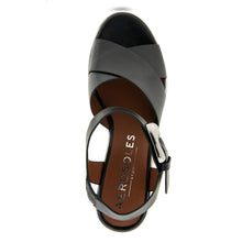 Zephyr Sandal Dress Platform | Black Burnished Leather