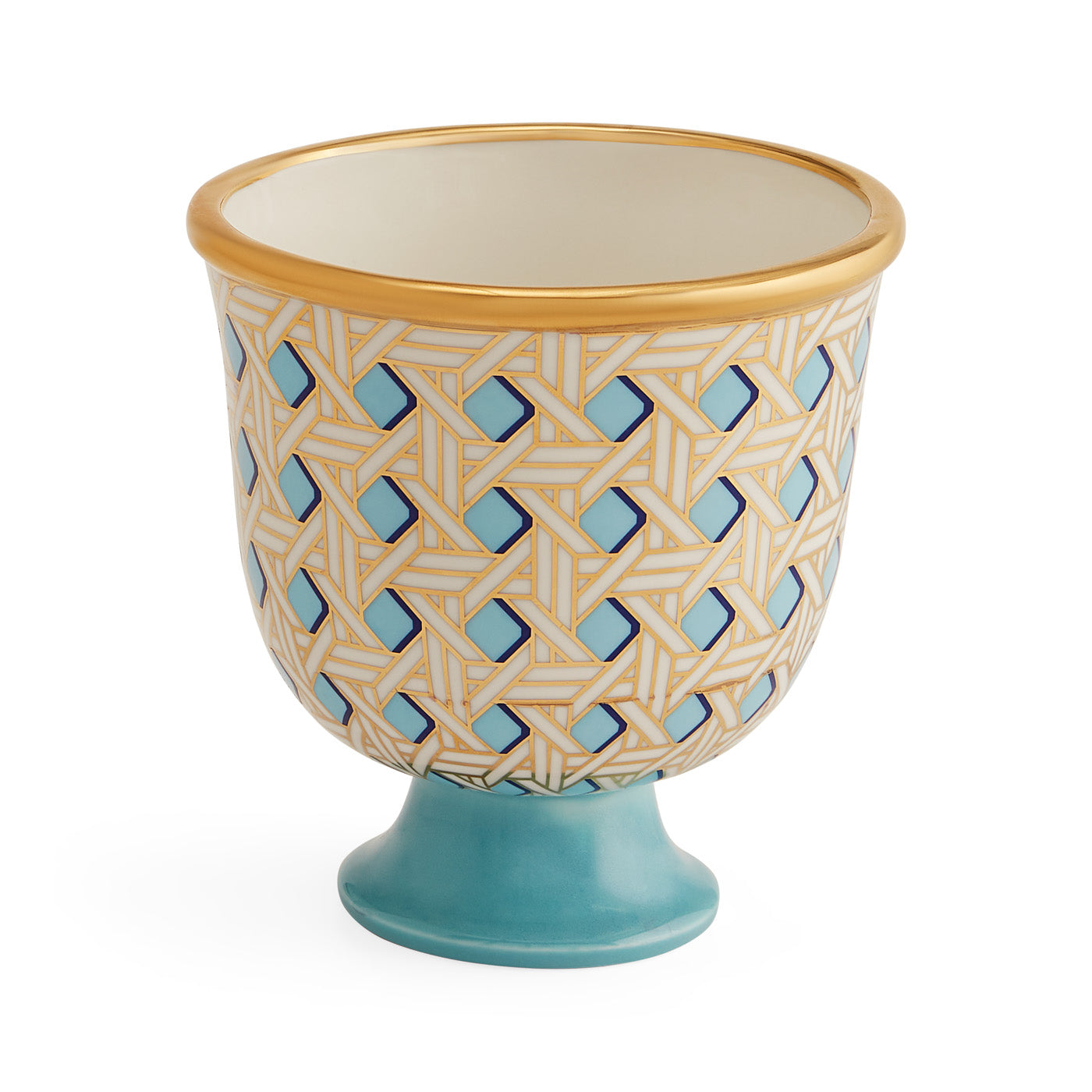 Basketweave Pedestal Bowl - front view