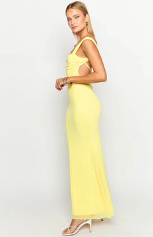 Beverley Mesh Maxi Dress | Yellow