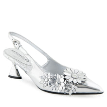 Jaya Dress Slingback | Silver Mirror Metallic Faux Leather