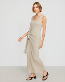 Joanna | Bianca Linen-Cotton Wrap Dress in Size Small