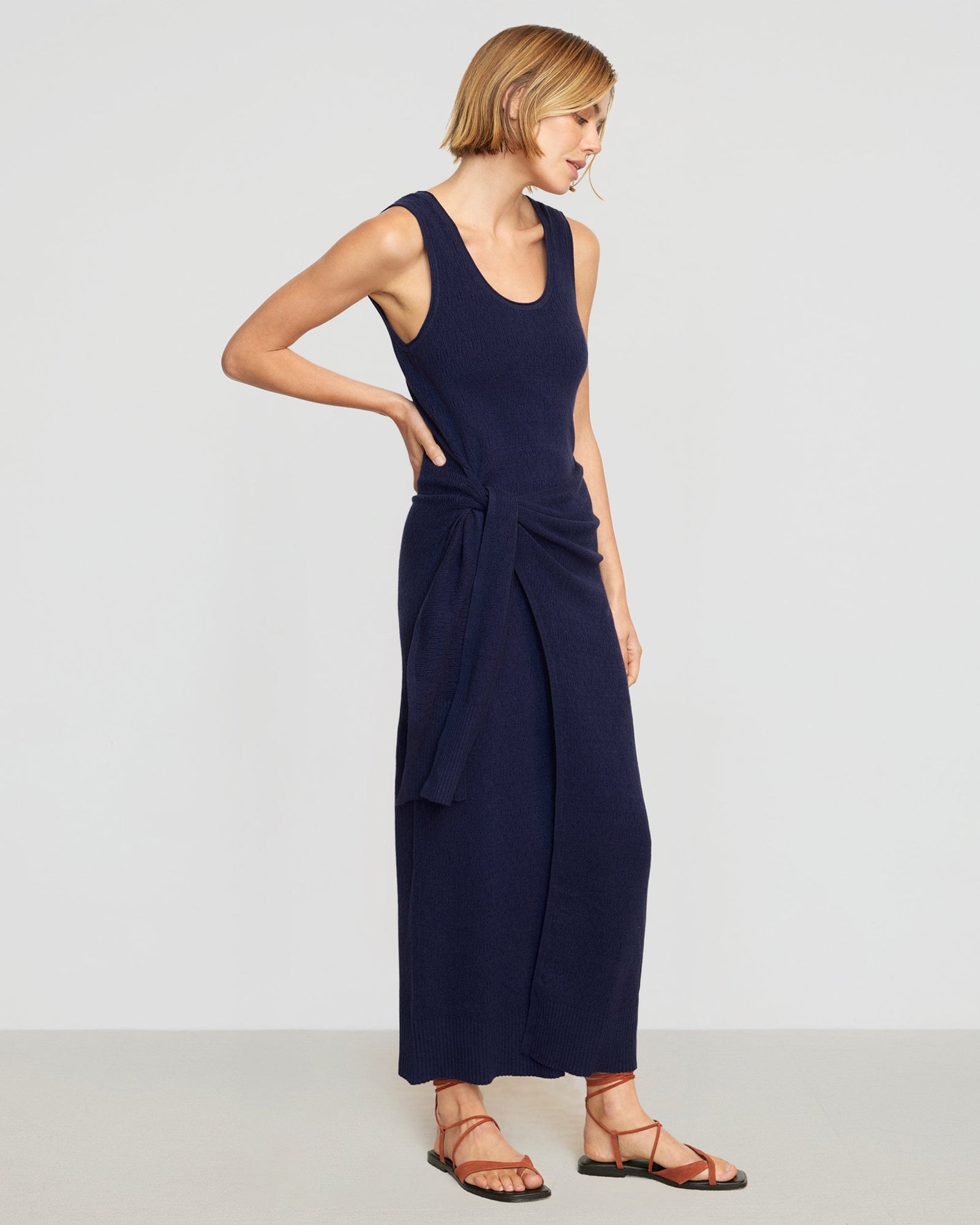 Joanna | Bianca Linen-Cotton Wrap Dress in Size Small