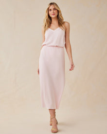 Bias Midi Skirt | Petal Pink