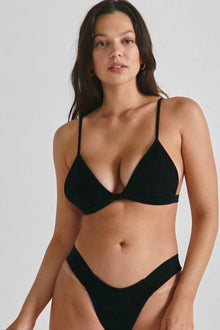 Hunter Triangle Bikini Top | Black Rib