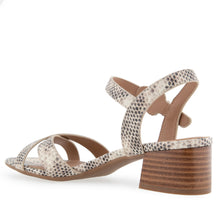 Cinzia Sandal Block Heel | Roccia Printed Snake Faux Leather