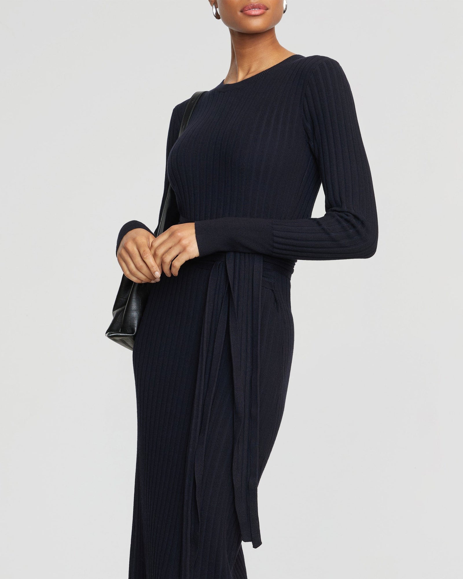 Simone | Carmen Ribbed Long-Sleeve Wrap Dress in Size Small