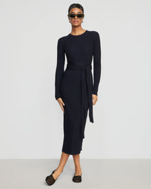 Simone | Carmen Ribbed Long-Sleeve Wrap Dress in Size Small