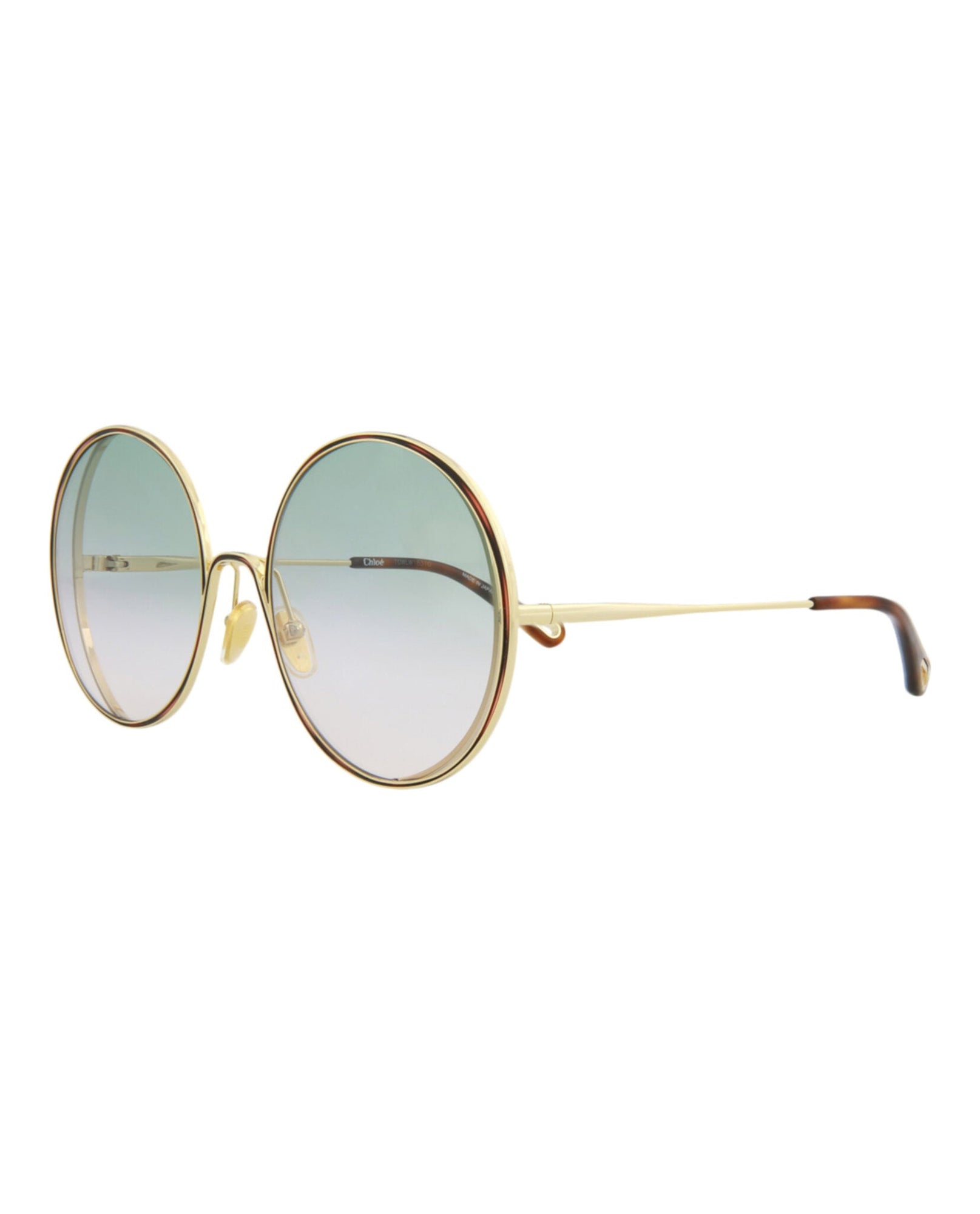 Chloe Round Metal Sunglasses | Gold