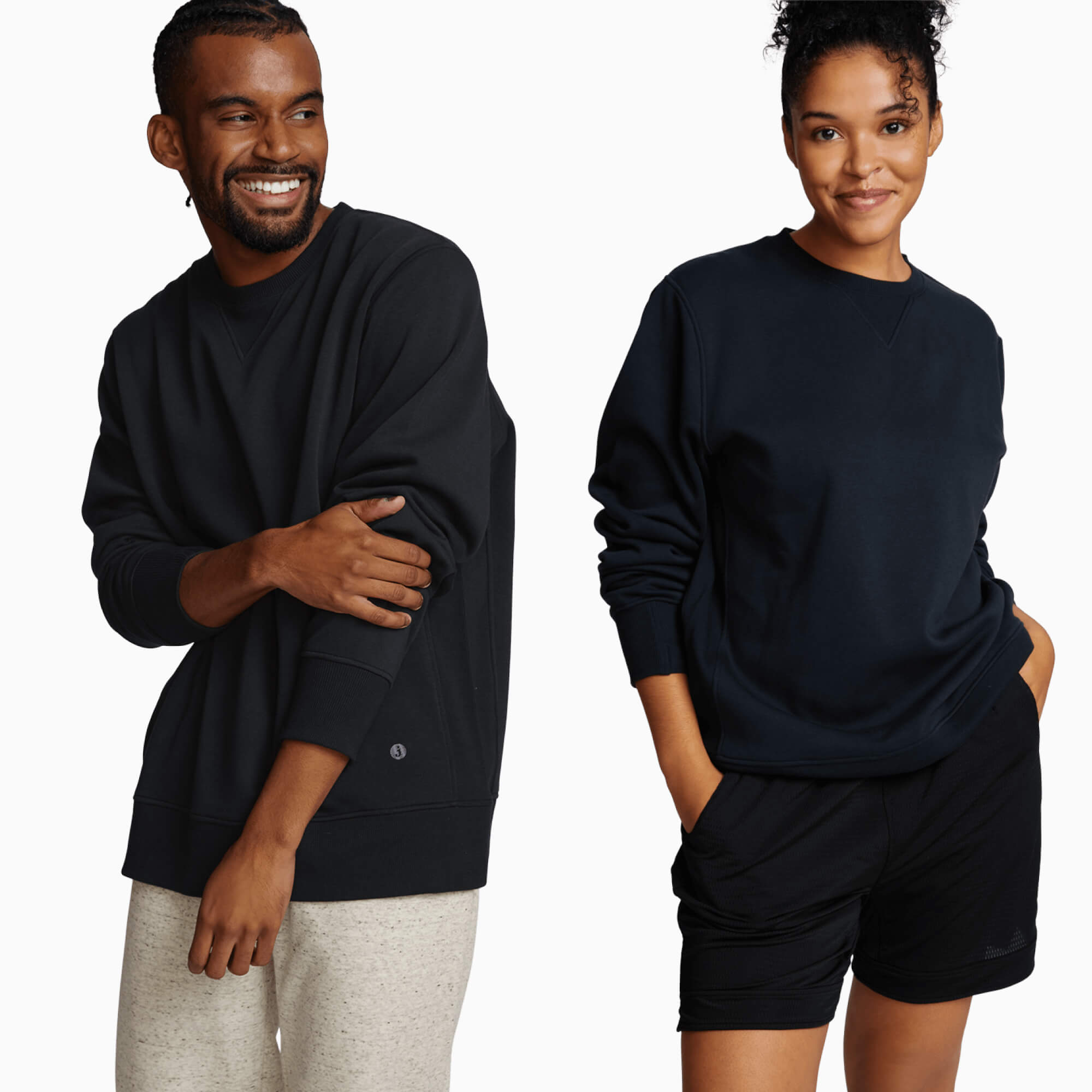 Chilluxe Brushed Fleece Crew | Black