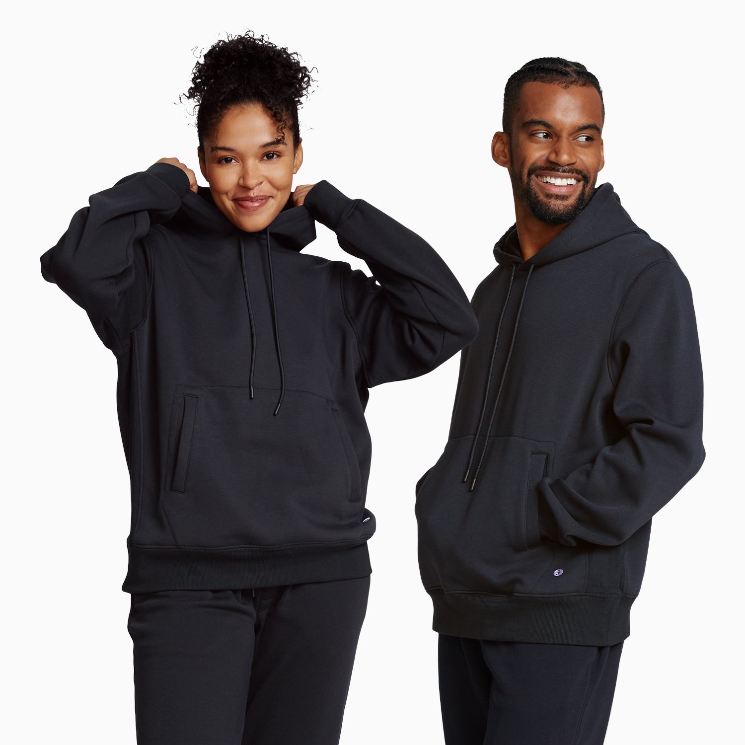 Heavyweight Recycled Fleece Hoodie | Black