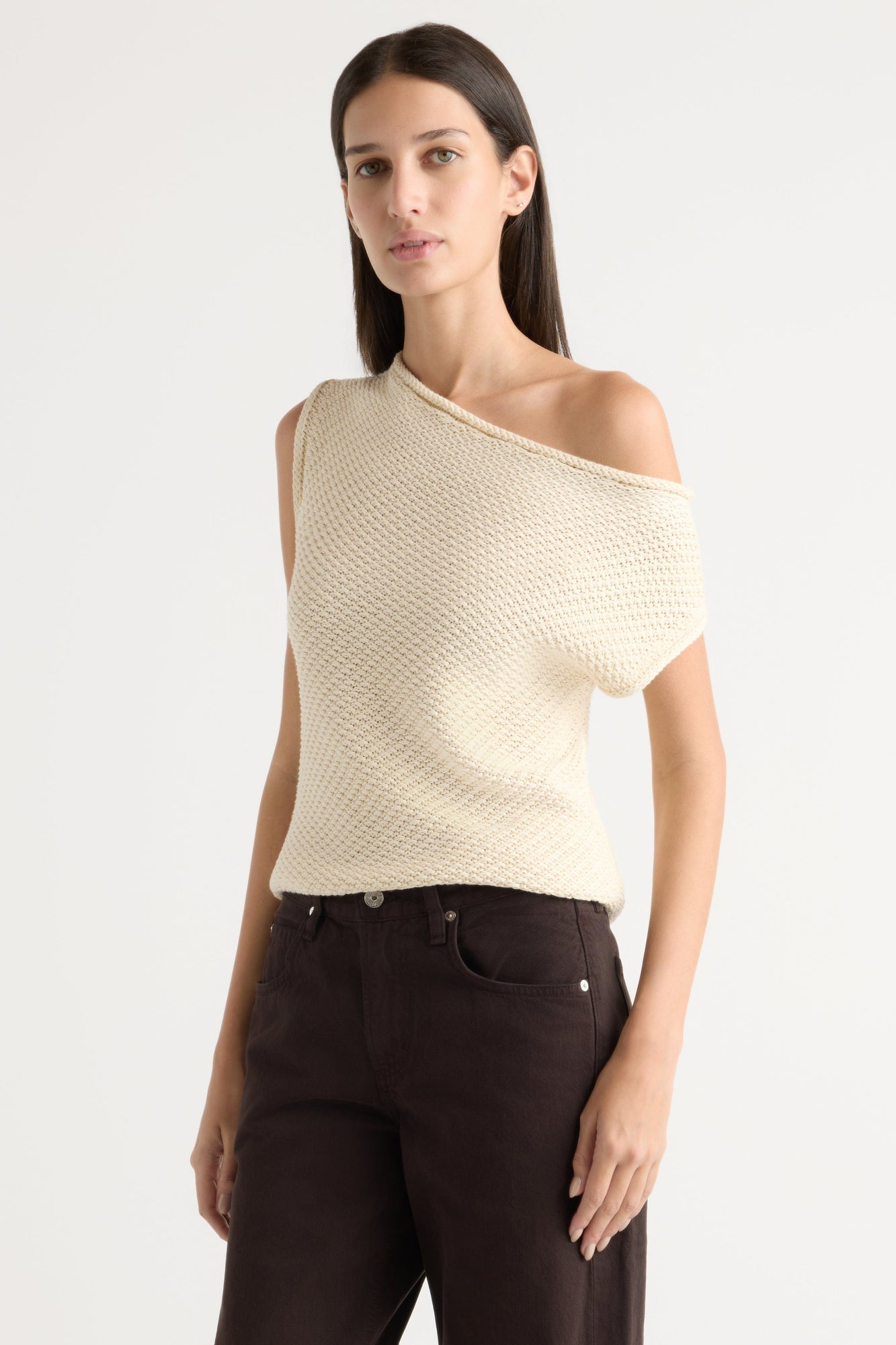 Karolina | Chisa Textured Off-Shoulder Knit Top in Size Extra Small