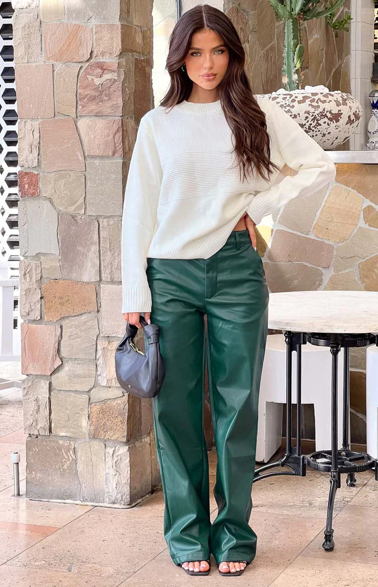Cool Shade PU Pants | Forest Green