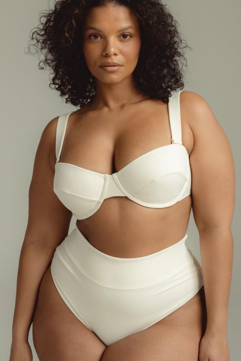 Bustier Bikini Top | Cream Rib