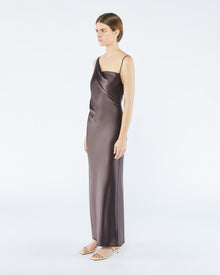 Lennie Slip Satin Maxi Dress | Coffee Bean