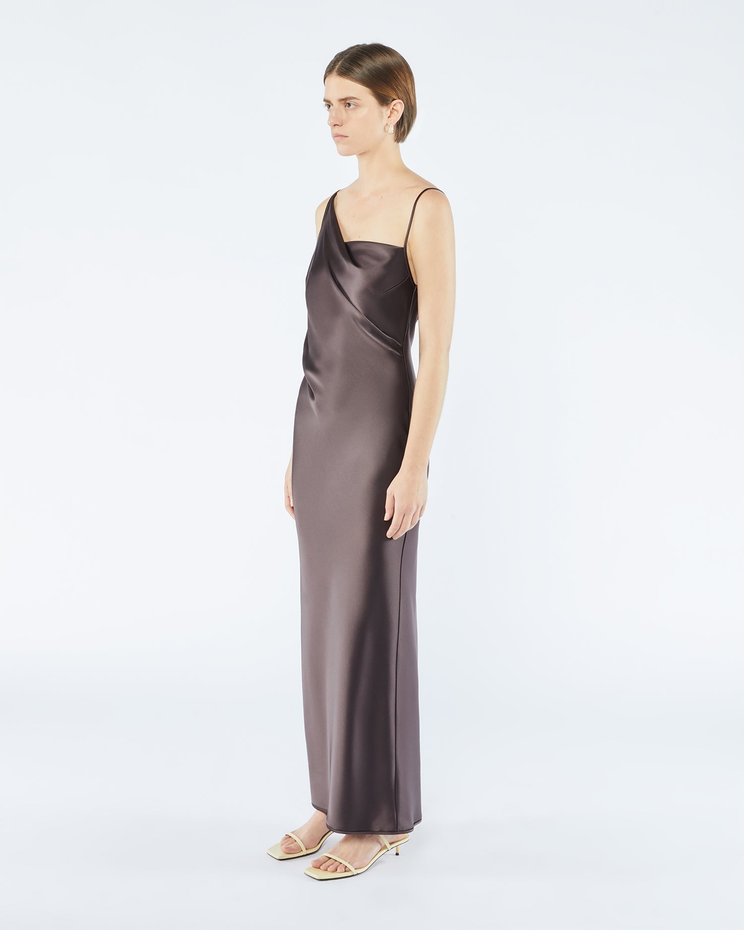 Lennie Slip Satin Maxi Dress | Coffee Bean