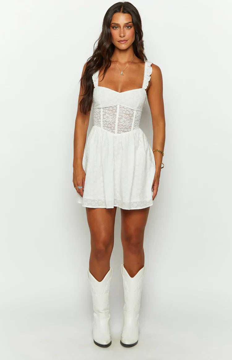 Die For You Mini Dress | White