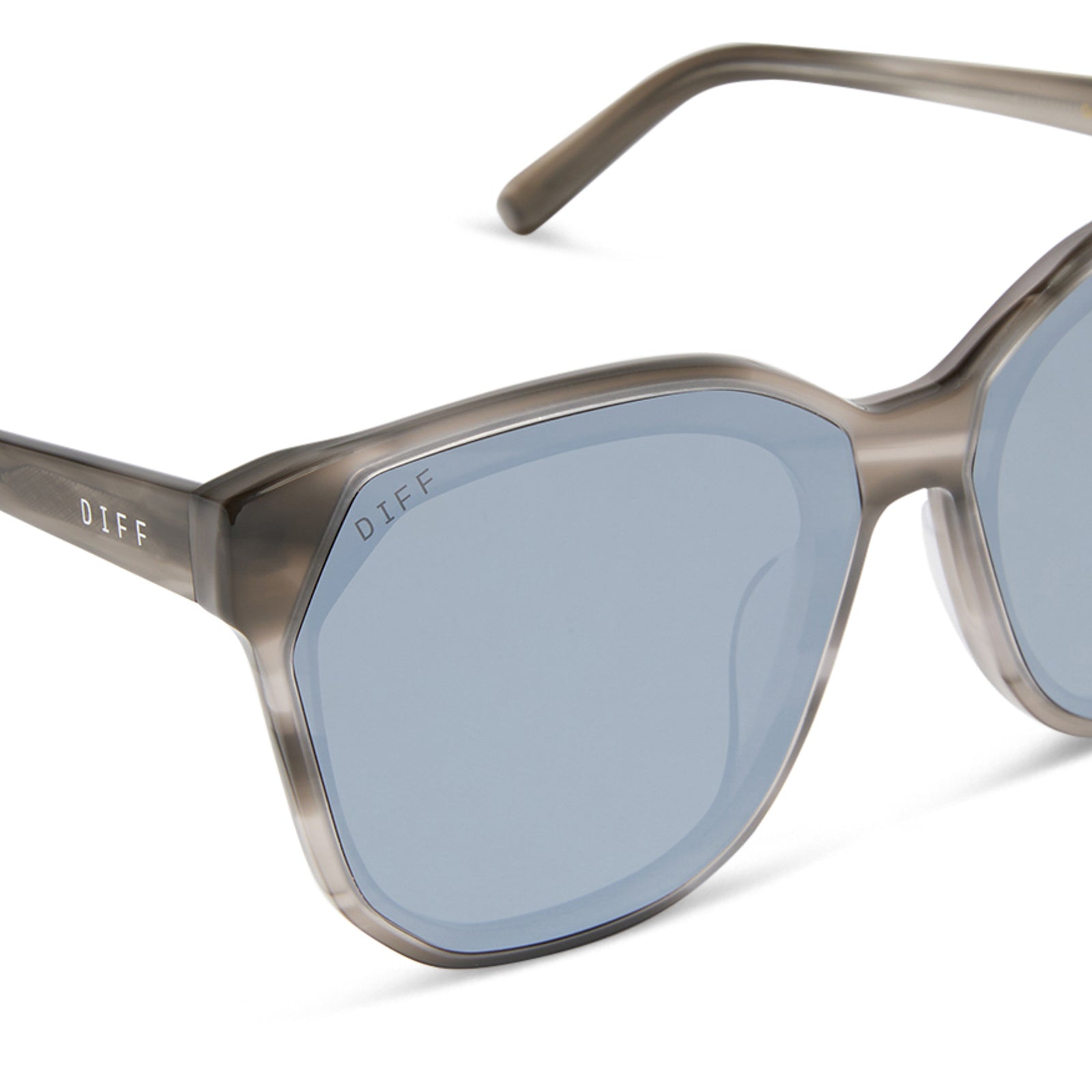 Womens | Gia Sunglasses | Smoke Marble | Grey/Silver Flash Lenses