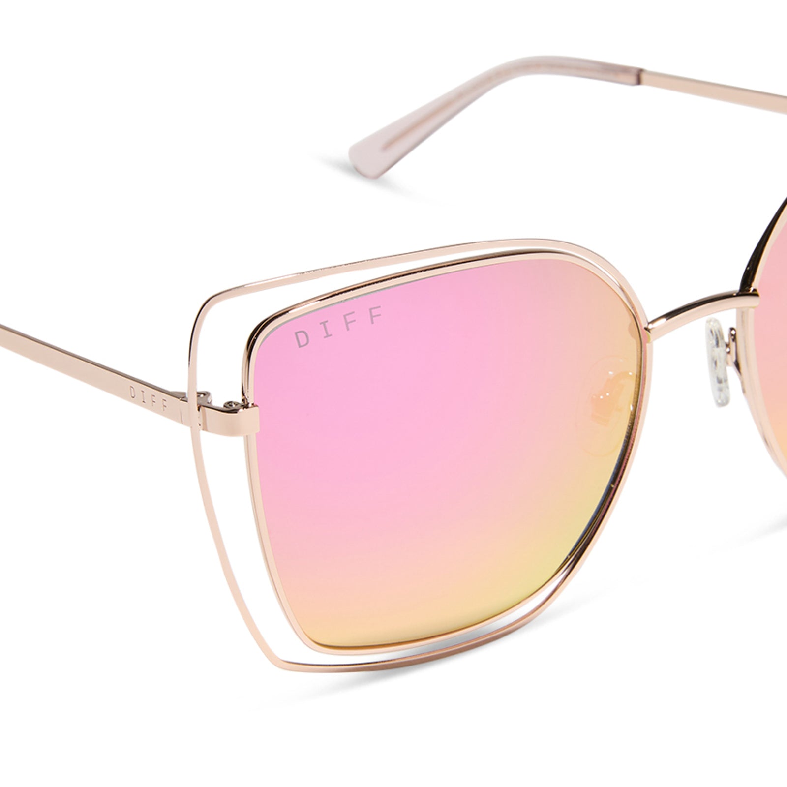 Womens | Jacqueline Sunglasses | Champagne | Pink Lenses
