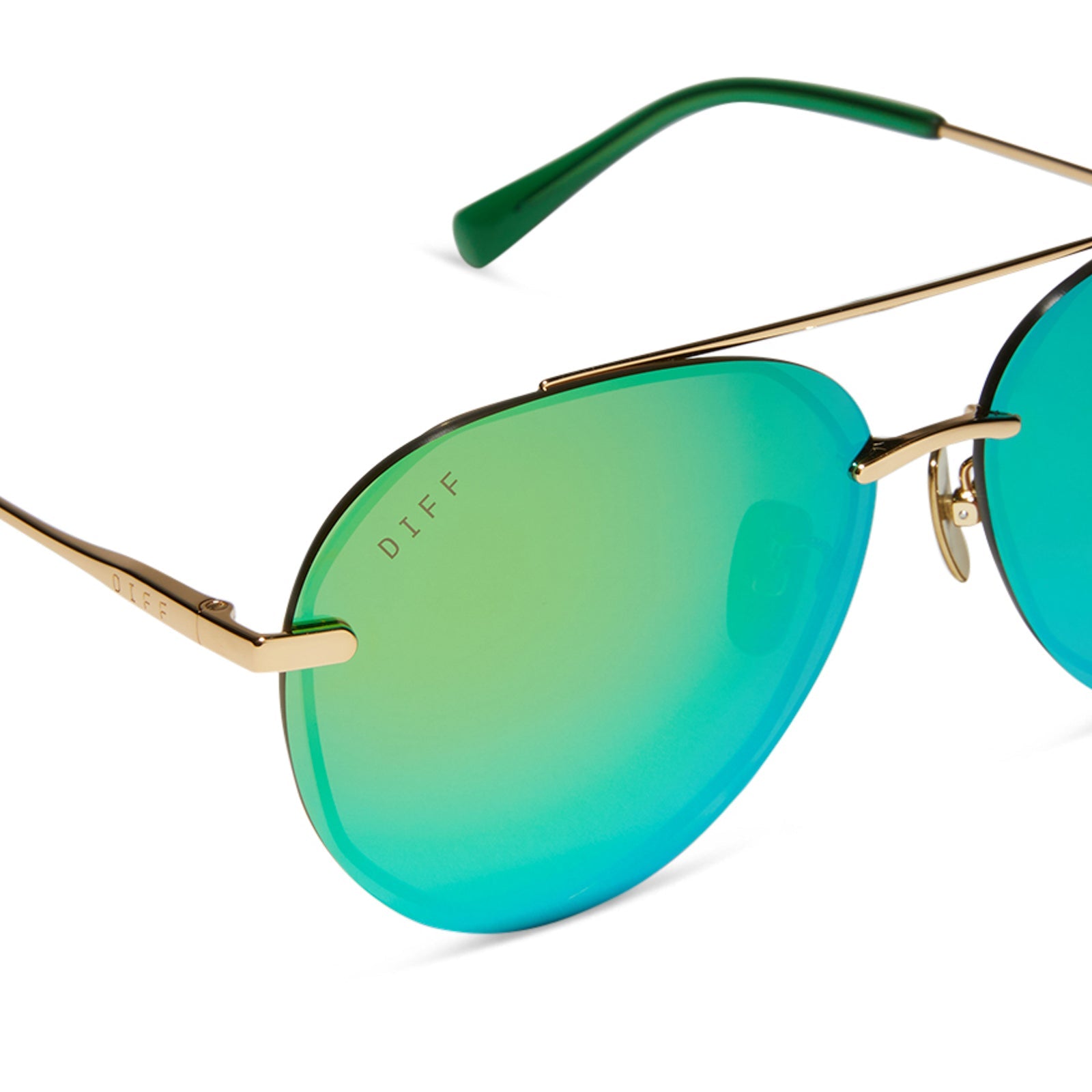 Unisex | Lenox Sunglasses | Gold | Green Lenses
