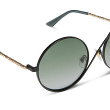 Womens | Elphaba Wire Frames Sunglasses | Classic Black Wire | Emerald Tint Gradient Lenses