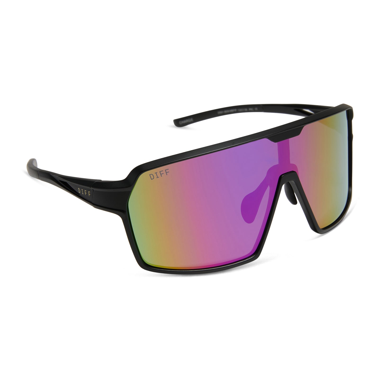 Unisex | Charge Sunglasses | Matte Black | Pink Rush Polarized Lenses