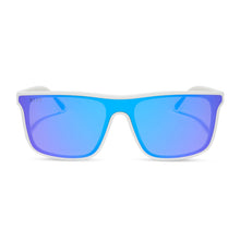 Unisex | Flash Sunglasses | Matte White | Purple Polarized Lenses