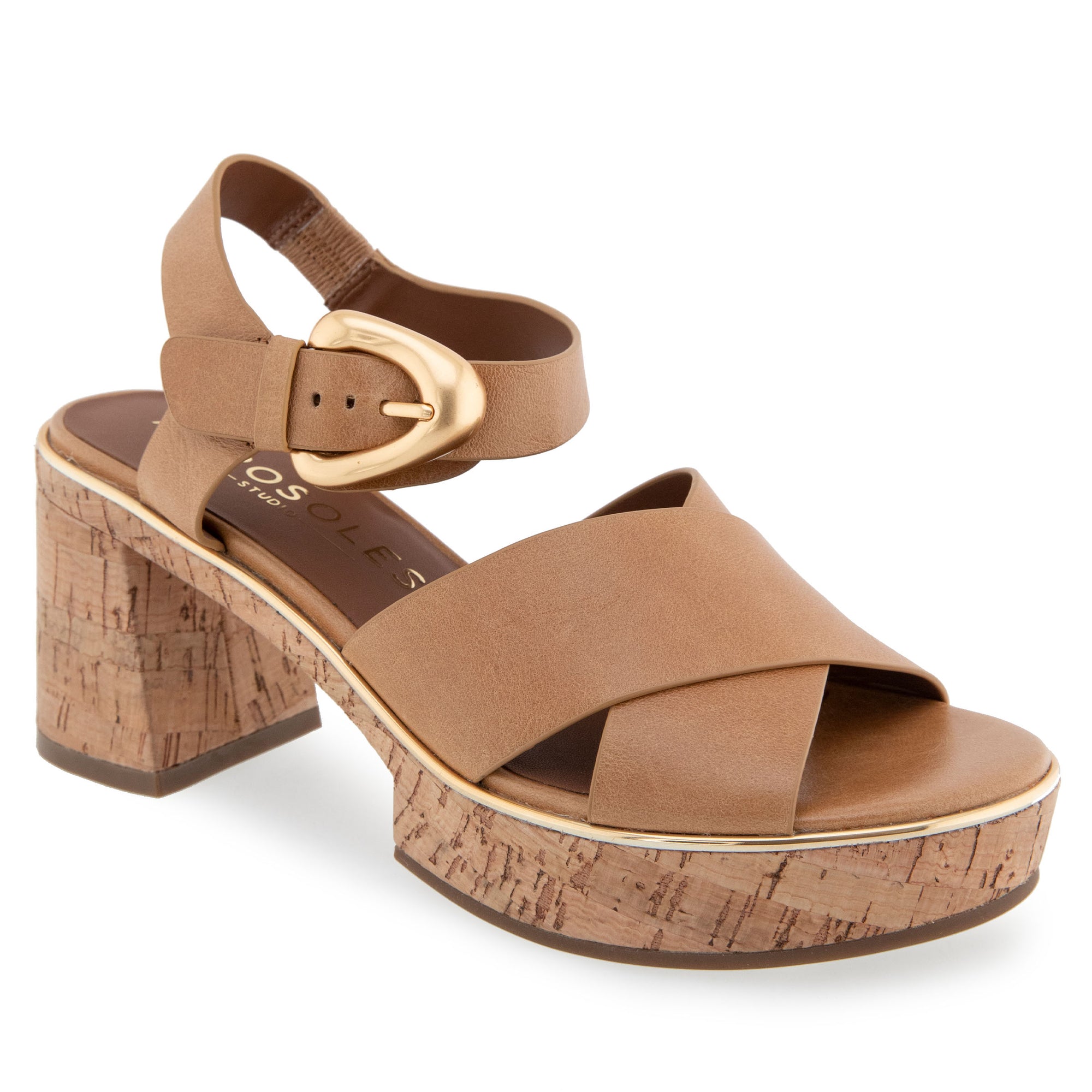 Zephyr Sandal Dress Platform | Tan Burnished Leather