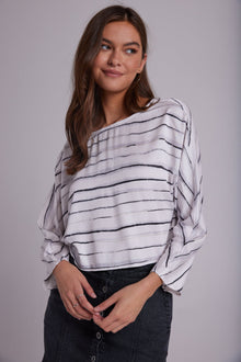 Dolman Sleeve Blouse - Frosted Stripe Print