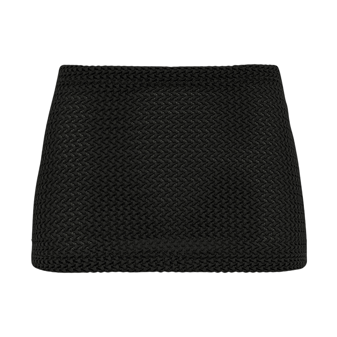 Double Micro Skirt | Black Crochet