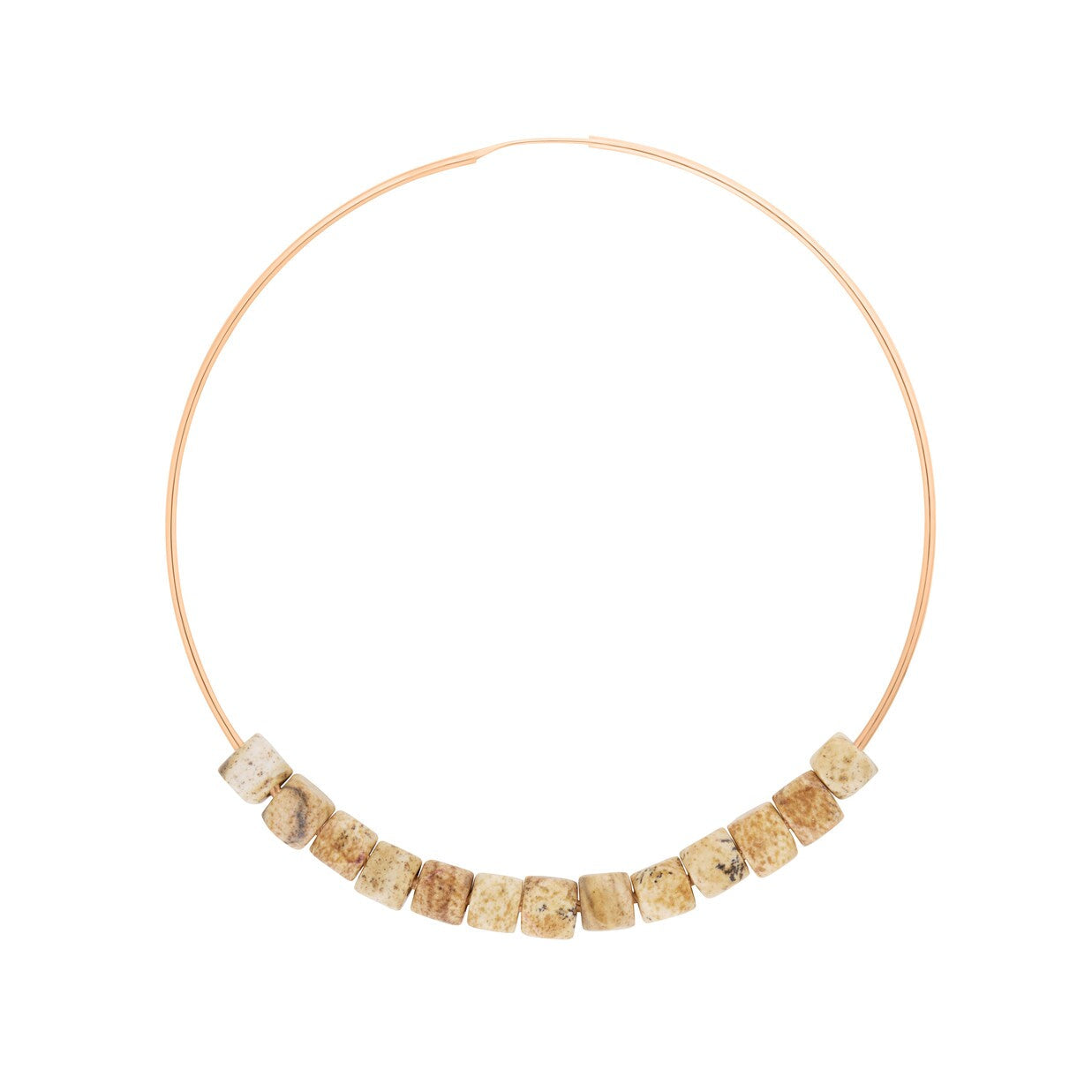 Solo Jumbo Picture Jasper Hoop | 18K Rose Gold