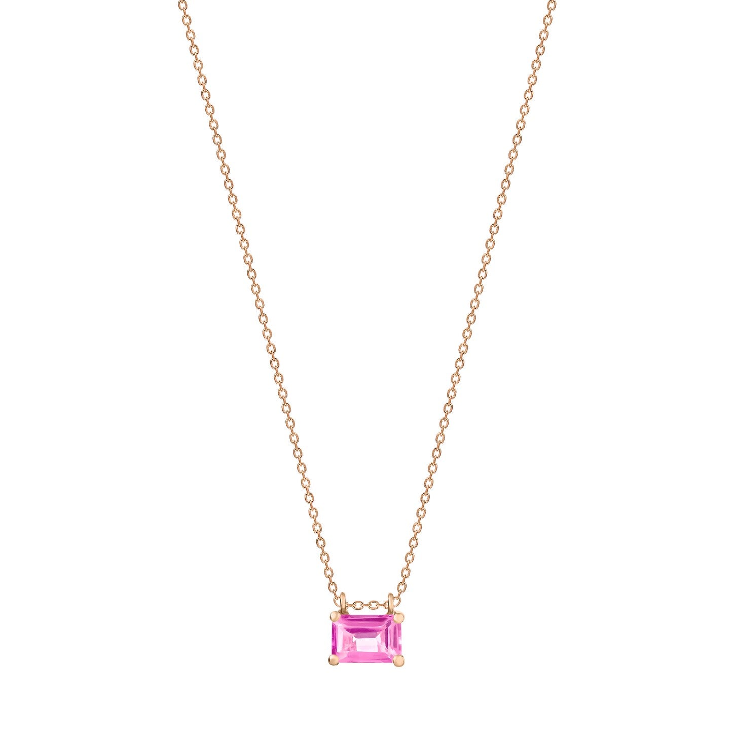 Mini Cocktail Pink Topaz On Chain | 18K Rose Gold