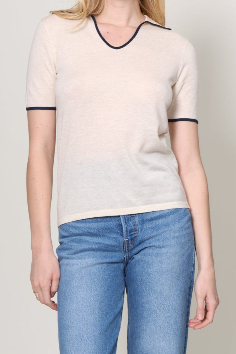 Robertson + Rodeo | Sienna Uneck Polo Shirt | Beige