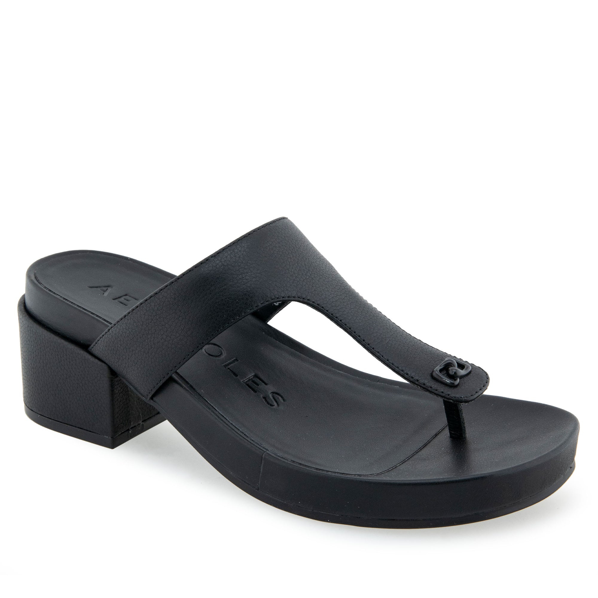 Clio Sandal Dress Block Heel | Black Leather