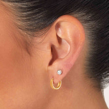 Womens | Bold Huggie Hoops | 14K Solid Yellow Gold
