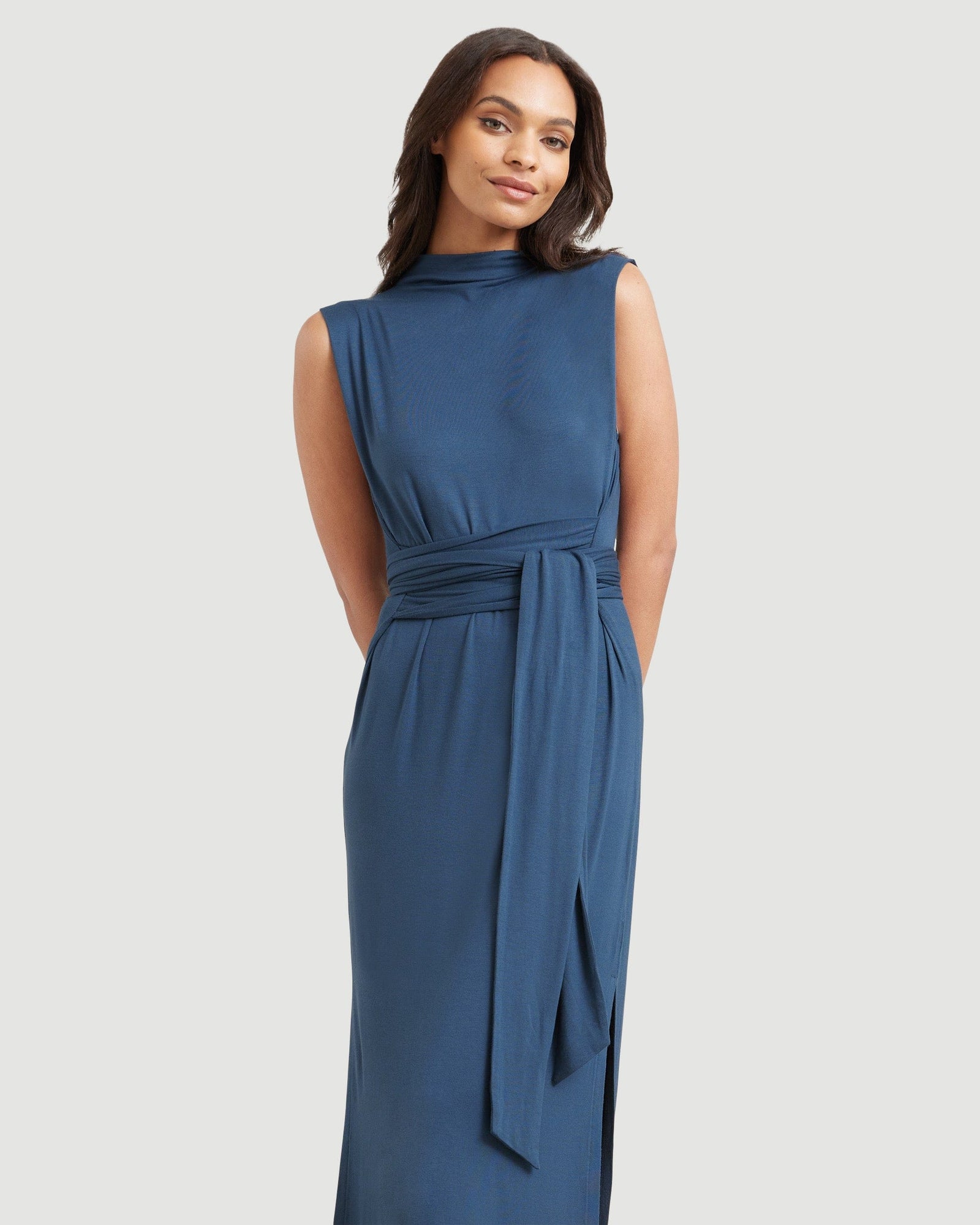 Sophia | Eden Sleeveless Tie-Front Dress in Size Small