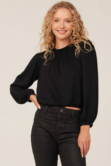 Elastic Shirred Top -Black