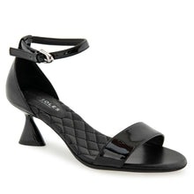 Jazzy Sandal Dress Sculpted | Black Patent Faux Leather