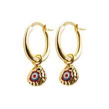 The Hammered Evil Eye Drop Earrings | Gold Vermeil