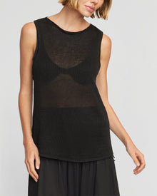 Joanna | Fais Twist-Back Linen Sweater Tank in Size Small