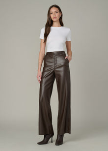 The Mia Vegan Leather Trouser in Dark Chocolate – chic and trendy women's bottoms.
