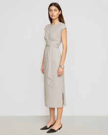 Renée | Fei Organic Cotton Tie-Front Midi Dress in Size Small