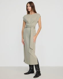 Beate | Fei Organic Cotton Tie-Front Midi Dress in Size Extra Small