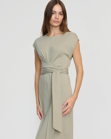 Beate | Fei Organic Cotton Tie-Front Midi Dress in Size Extra Small