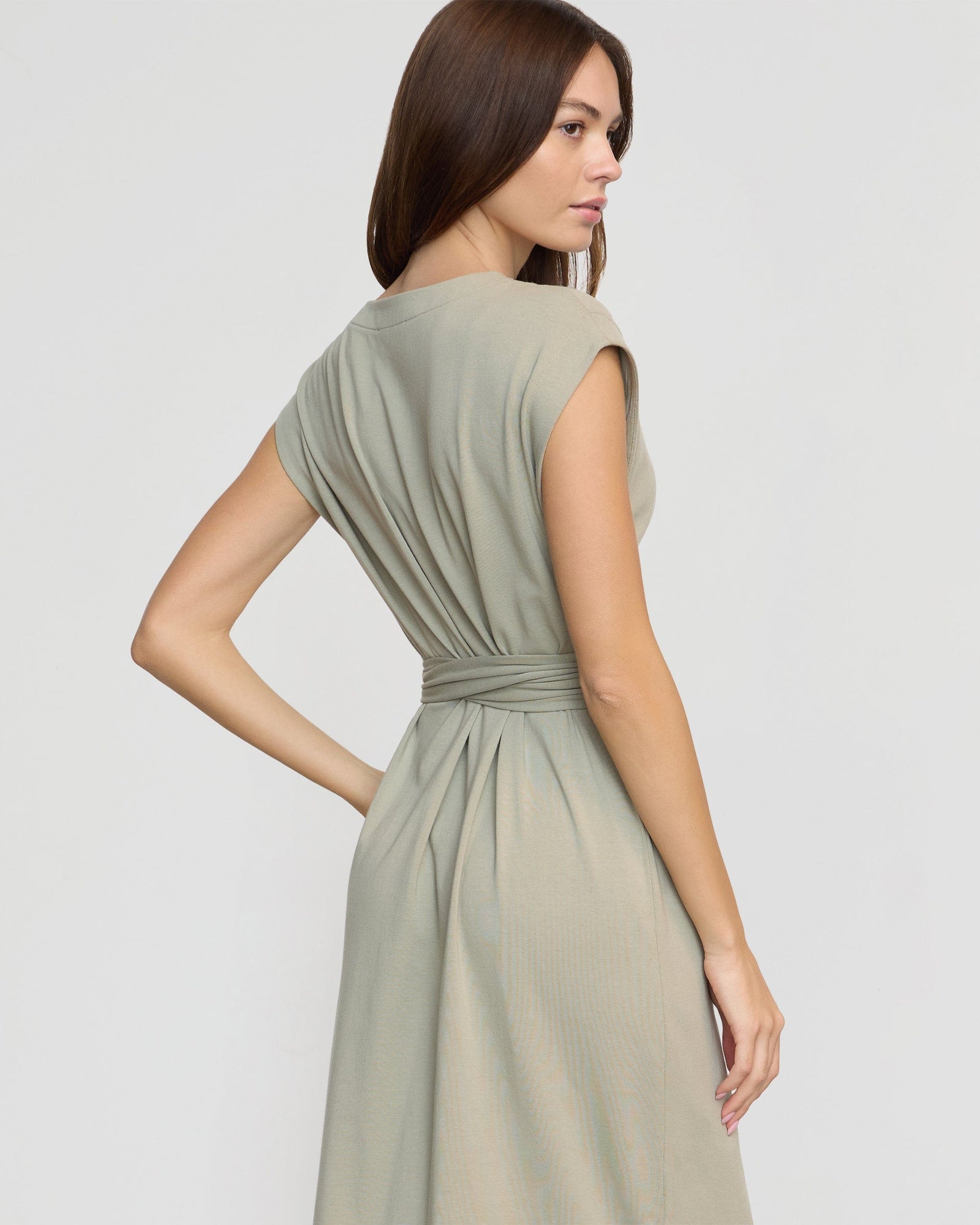 Beate | Fei Organic Cotton Tie-Front Midi Dress in Size Extra Small